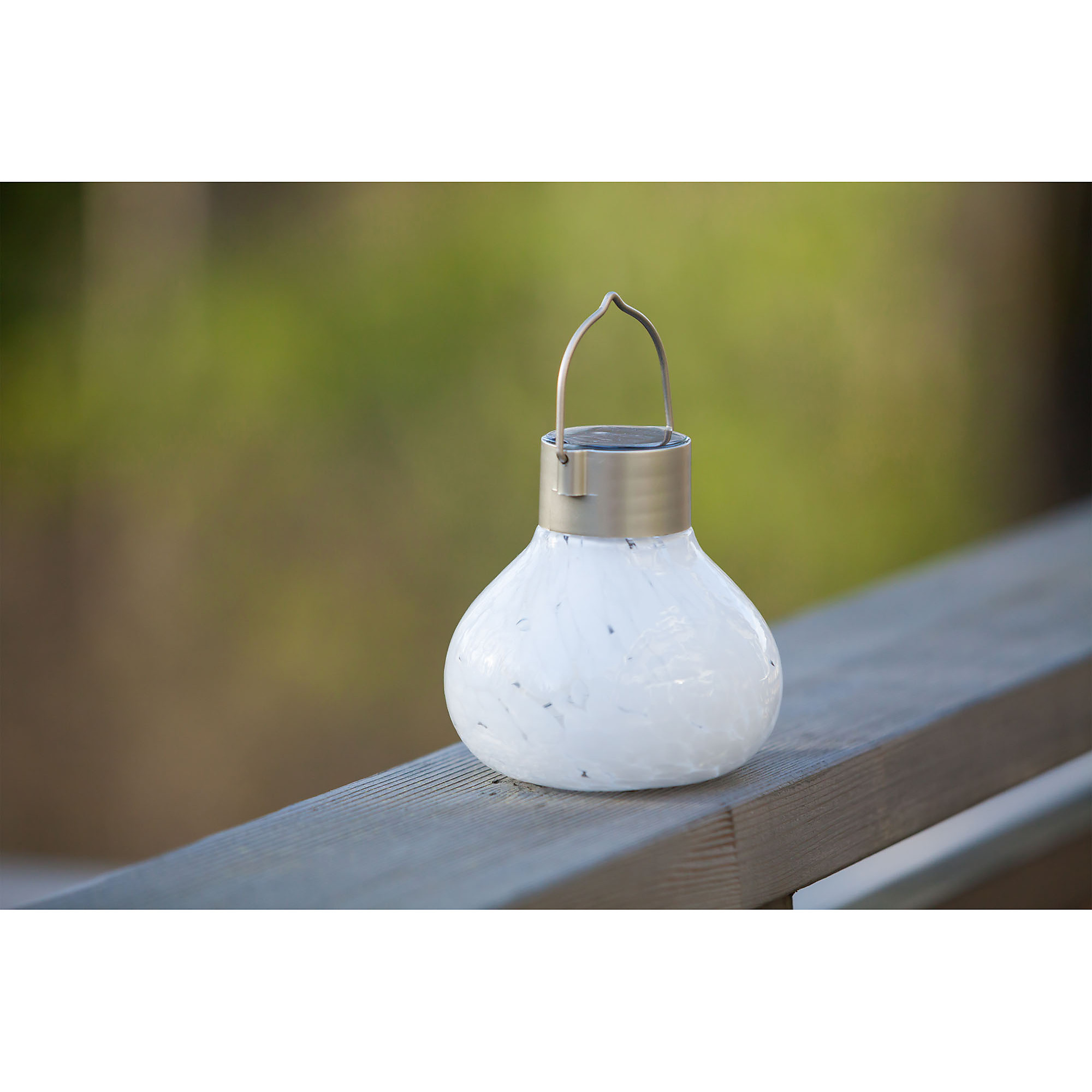 Allsop Home and Garden, Solar Glass Tea Lantern - White, Color White, Included (qty.) 1 Model# 30454